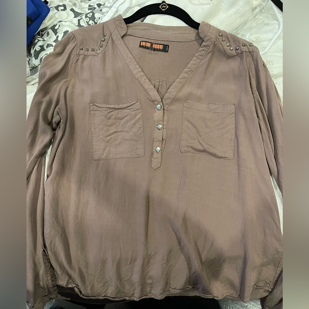 Brown long sleeve blouse
